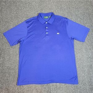 Vtg Masters × Augusta Amen Corner Mens Size XL Golf Tennis Polo Shirt Blue